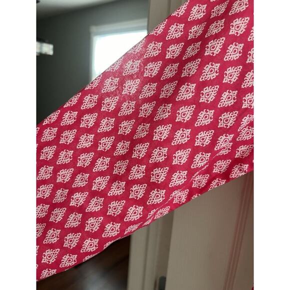 TALBOTS Women's Pink White Medallion Foulard Embroidered Tunic Top - Picture 5 of 9